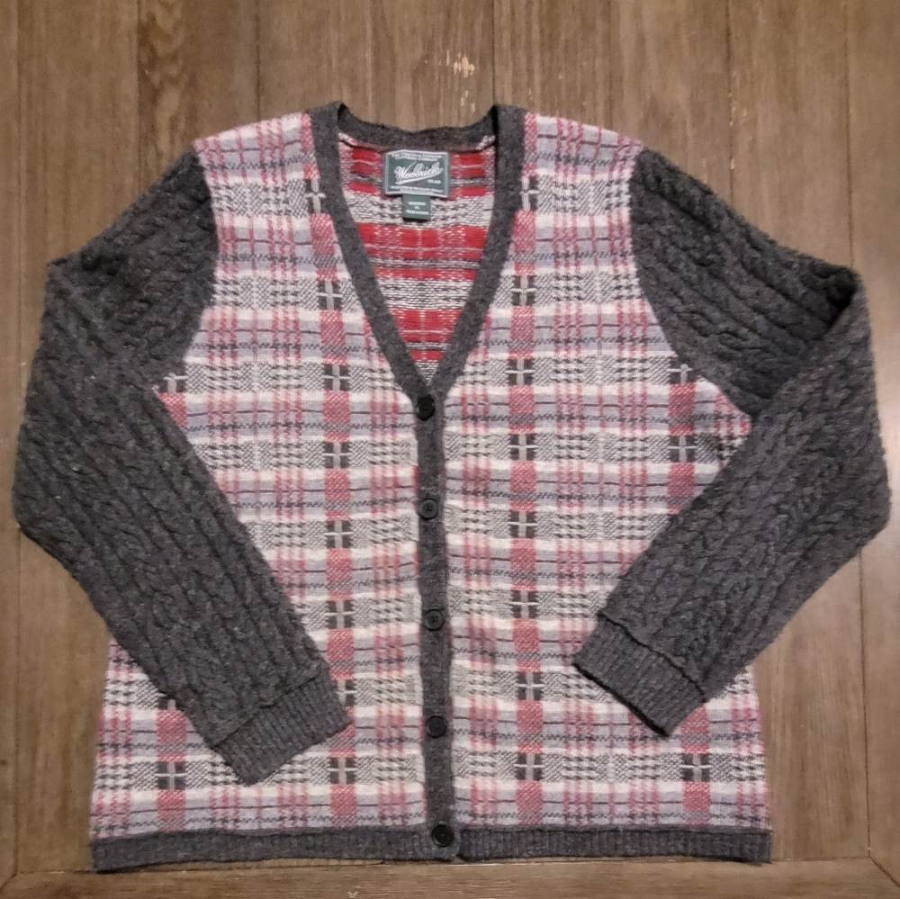 Woolrich Cardigan Lambs' Wool Women's Size XL Grannycore Preppy